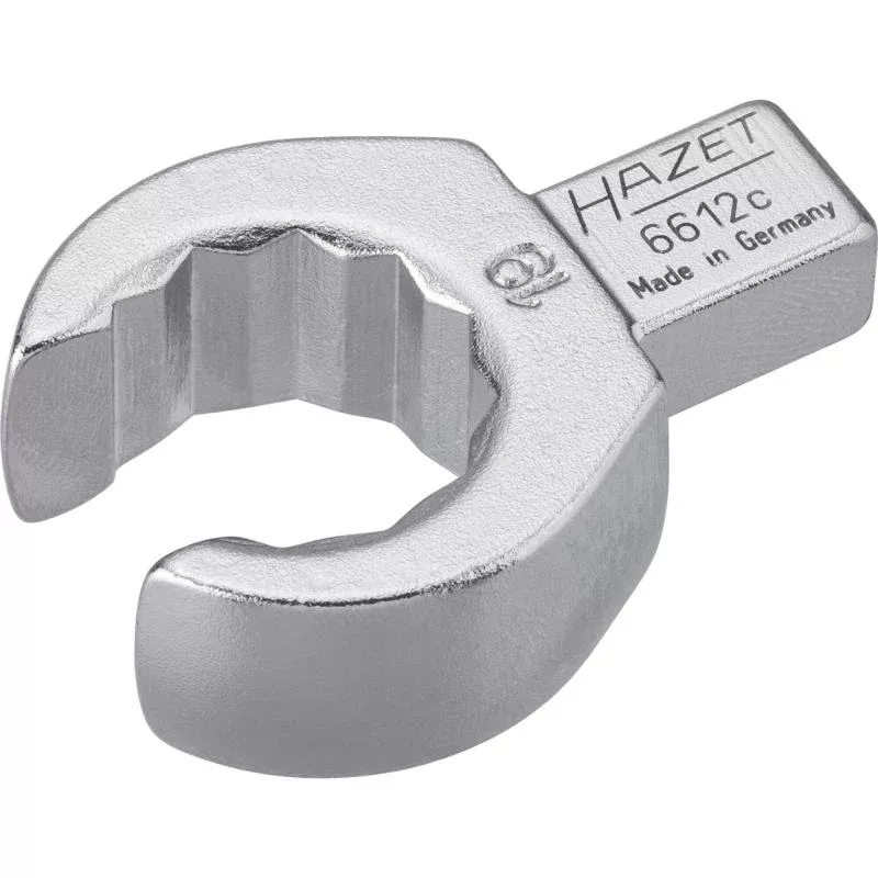 Hazet 6612C-19 Insert Open Box-End Wrench, 9x12mm Insert Square Drive, 19mm 12-Point