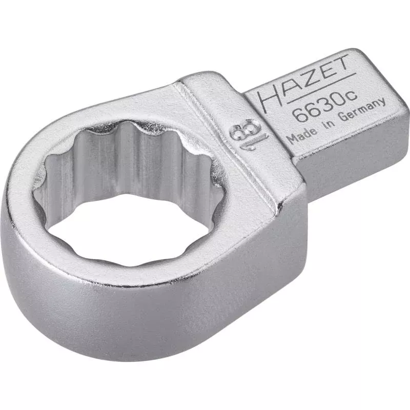 Hazet 6630C-18 Insert Box-End Wrench, 9x12mm Insert Square Drive, 18mm 12-Point