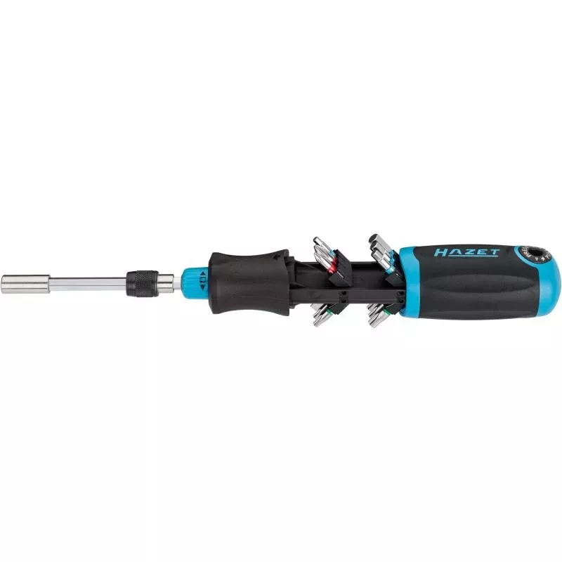 Hazet 810R-4 Ratcheting Bit Screwdriver, 1/4" Hex Drive, 250mm, 13 Pieces