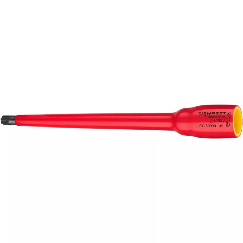 Hazet 8802KV-LG-T45 Insulated Screwdriver Socket, 10mm (3/8") Square Drive, TORX T45