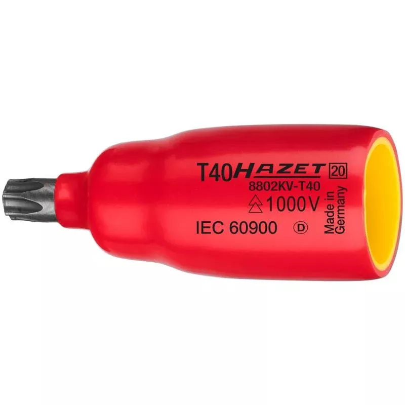 Hazet 8802KV-T30 Insulated Screwdriver Socket, 10mm (3/8") Square Drive, TORX T30