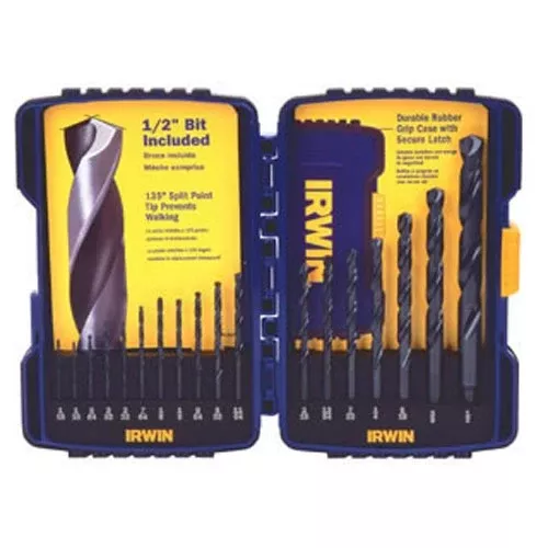 Irwin 314018 Black Oxide Metal Index Drill Bit Set 18Pc