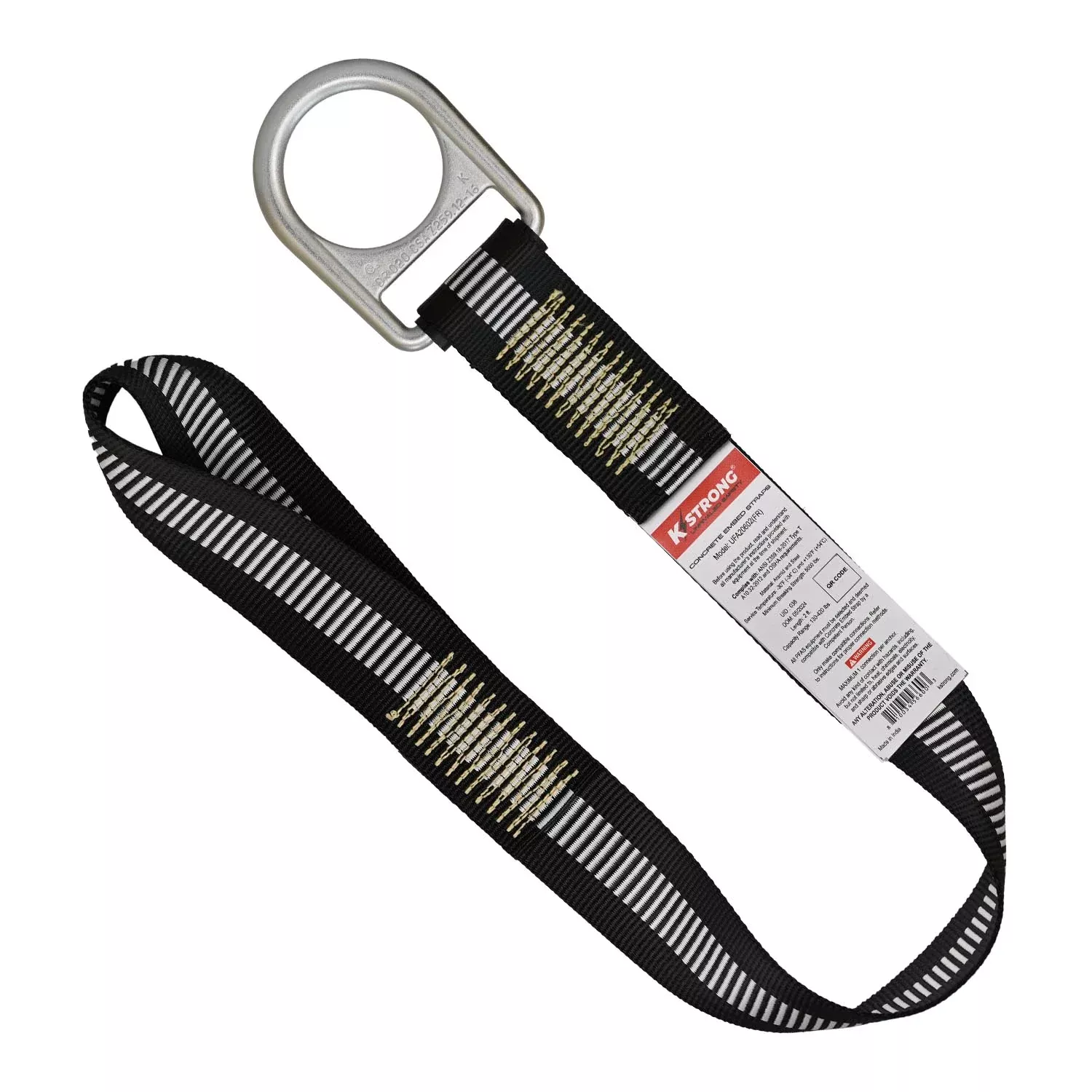 K Strong 2' FR Choker Style Anchor Strap with Loop and D-ring UFA20602(FR)