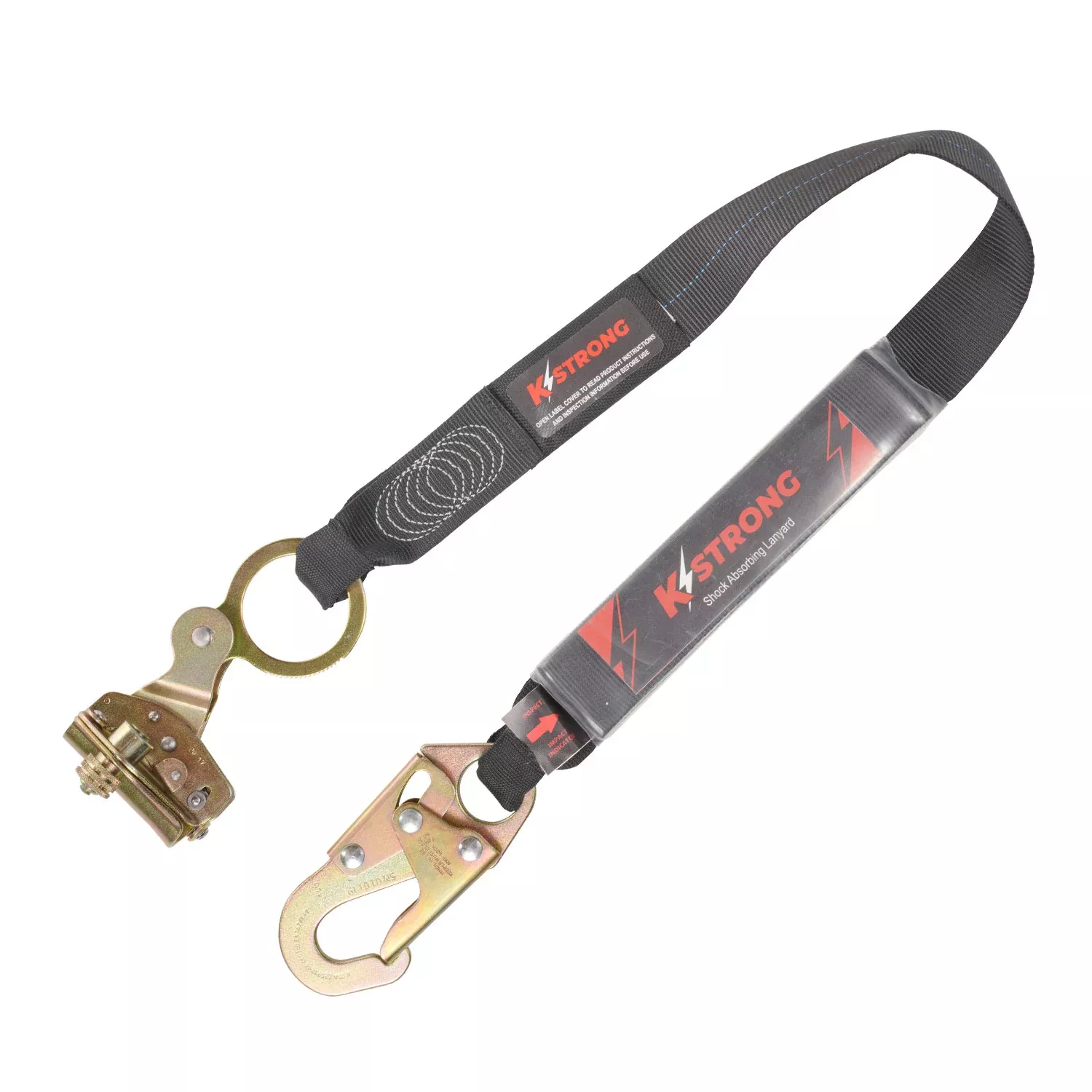 K Strong 3' Self-Tracking Non-Captive Openable Shock Absorbing Rope Grab Assembly with Anti-Panic Feature UFG611010