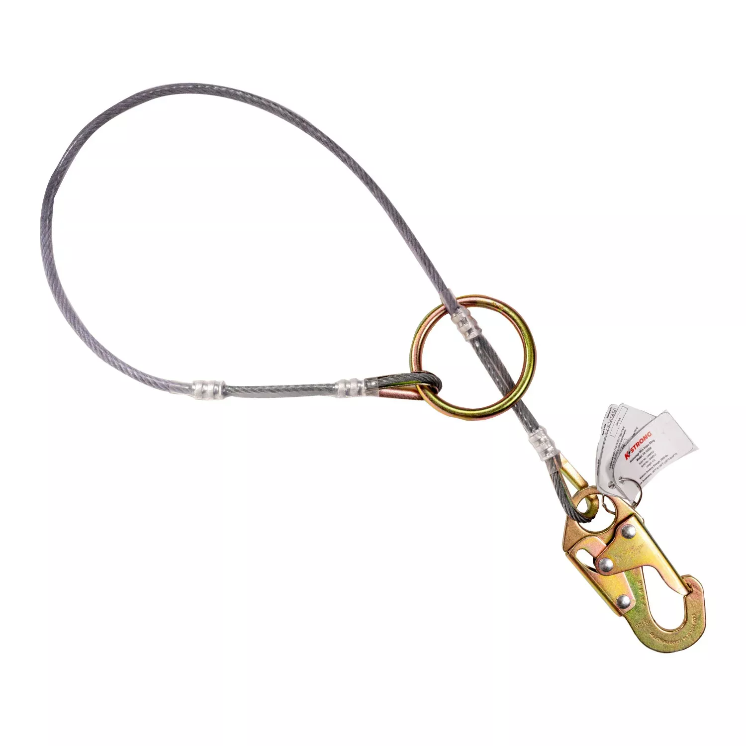 K Strong 4' Coated Wire Anchor Sling with Snap Hook and Large O-ring UFA710004