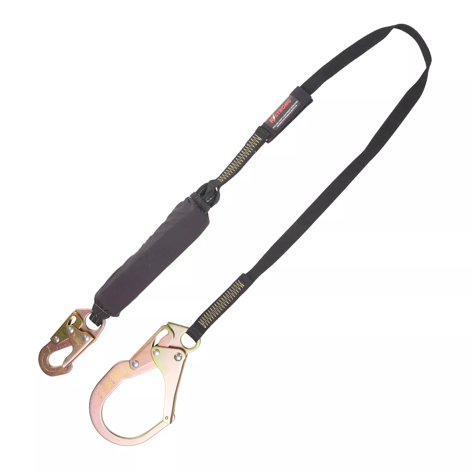 K Strong 6' Arc Flash Rated Shock Absorbing Lanyard with Snap Hook and Rebar Hook UFL201701