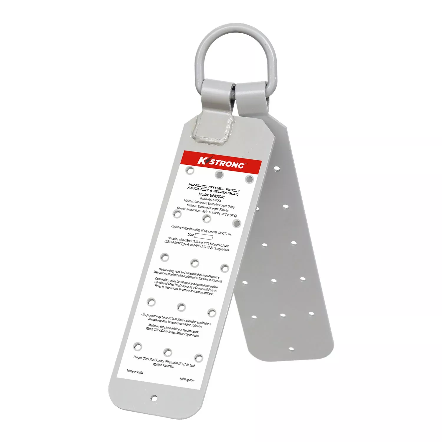 K Strong Hinged Reusable Steel Roof Anchor UFA30001