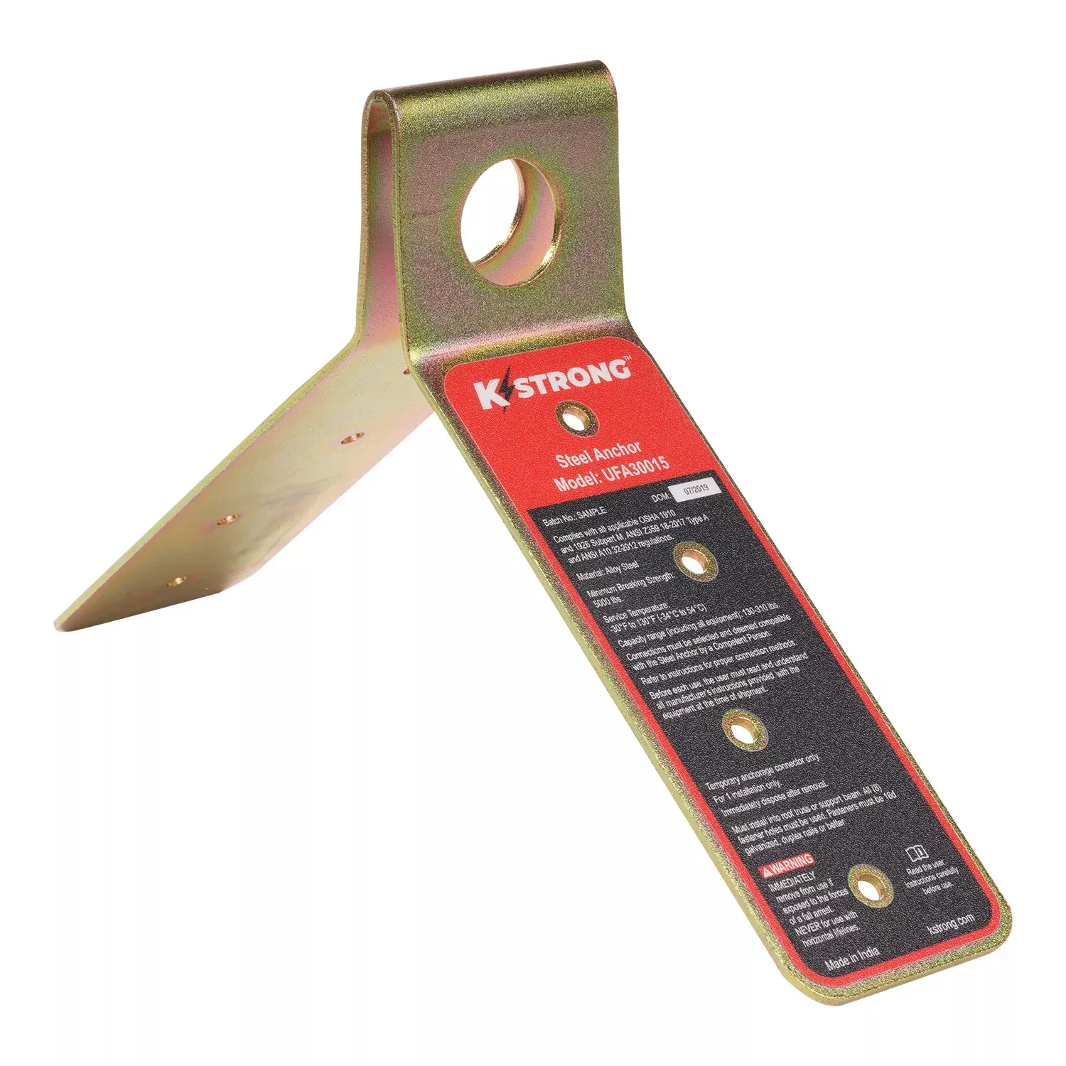 K Strong Raised Single Use Steel Roof Anchor UFA30015