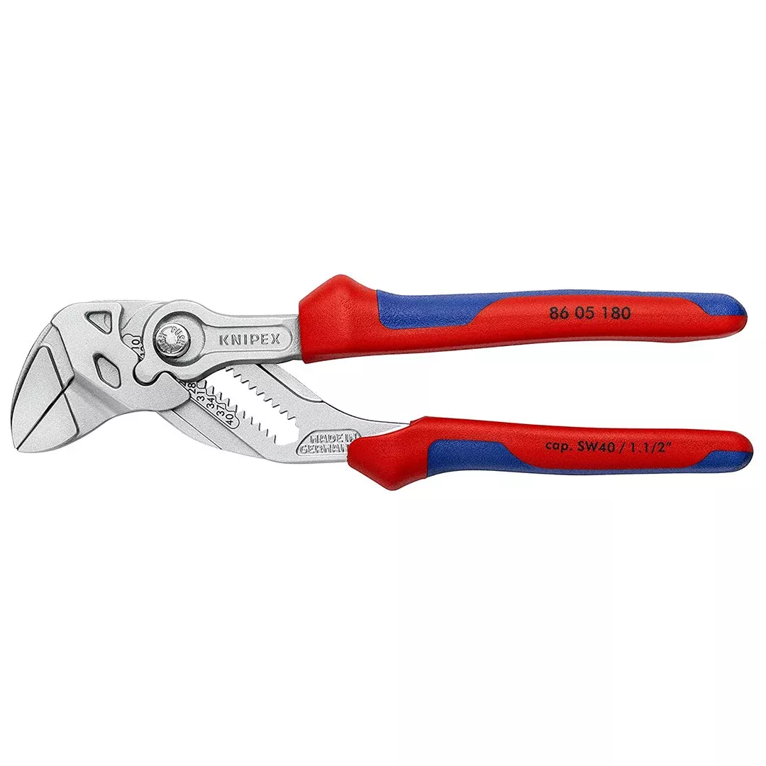 Knipex 7" Chrome Pliers Wrench w/ Comfort Grip 86 05 180