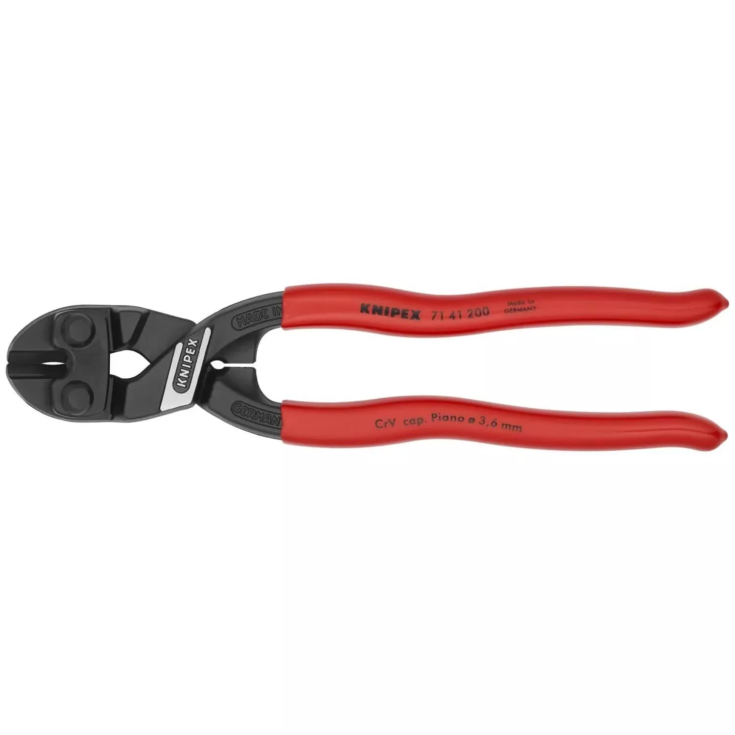 Knipex 71 41 200 CoBolt High Leverage 20° Angled Compact Bolt Cutters-Notched Blade