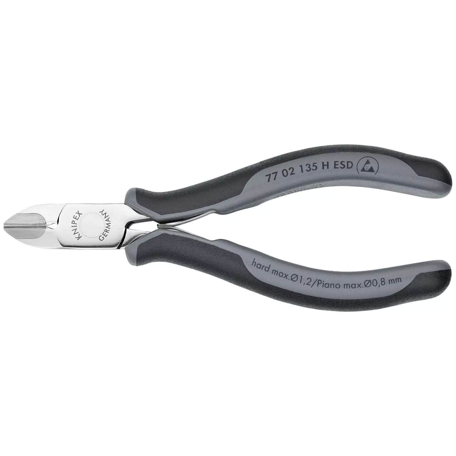 Knipex 77 02 135 H ESD Electronics Diagonal Cutters-Carbide Metal Cutting Edges-ESD Handles