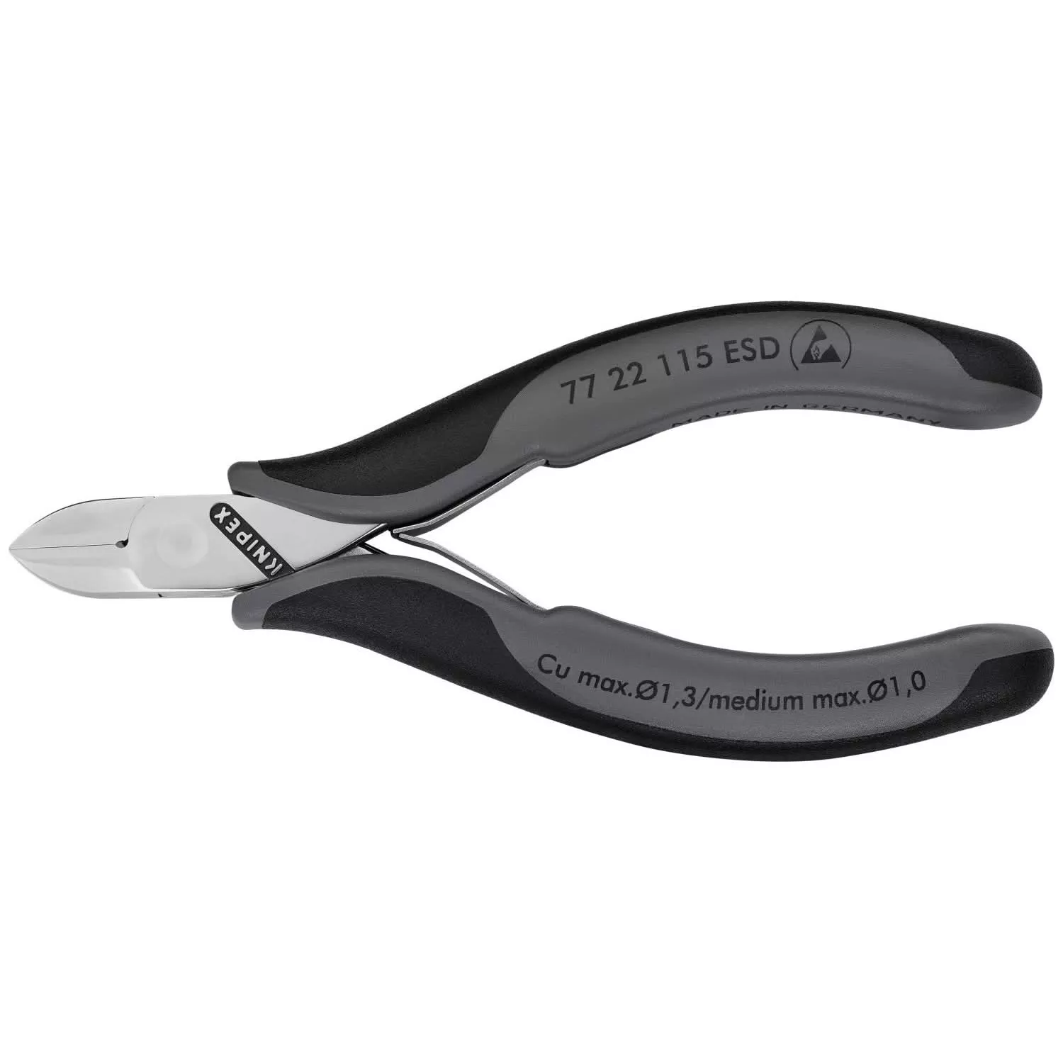 Knipex 77 22 115 ESD Electronics Diagonal Cutters-ESD Handles