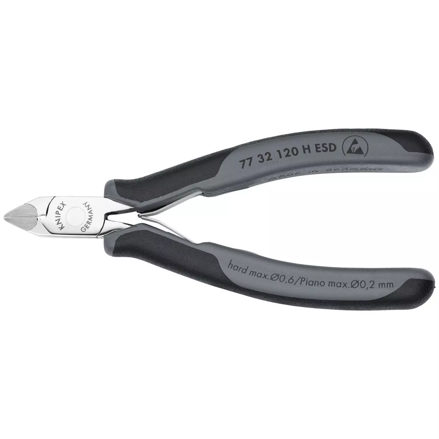 Knipex 77 32 120 H ESD Electronics Diagonal Cutters-Carbide Metal Cutting Edges-ESD Handles