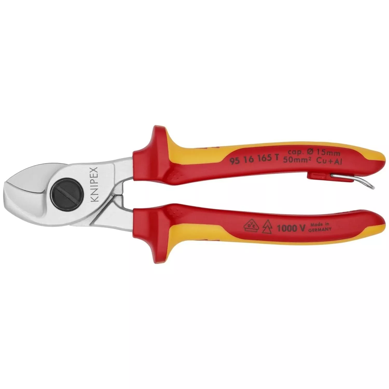 Knipex 95 16 165 T Cable Shears-1000V Insulated, Tethered Attachment