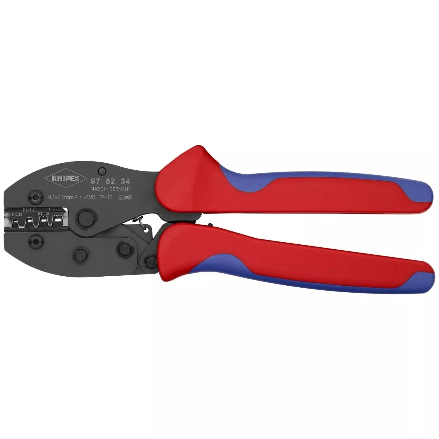 Knipex 97 52 34 Crimping Pliers For Non-Insulated Open Plug-Type Connectors (Plug Width 2.8 and 4.8 mm)