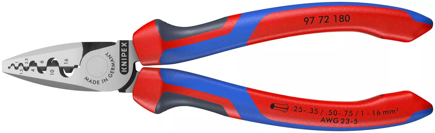 Knipex 97 72 180 Crimping Pliers for Wire Ferrules