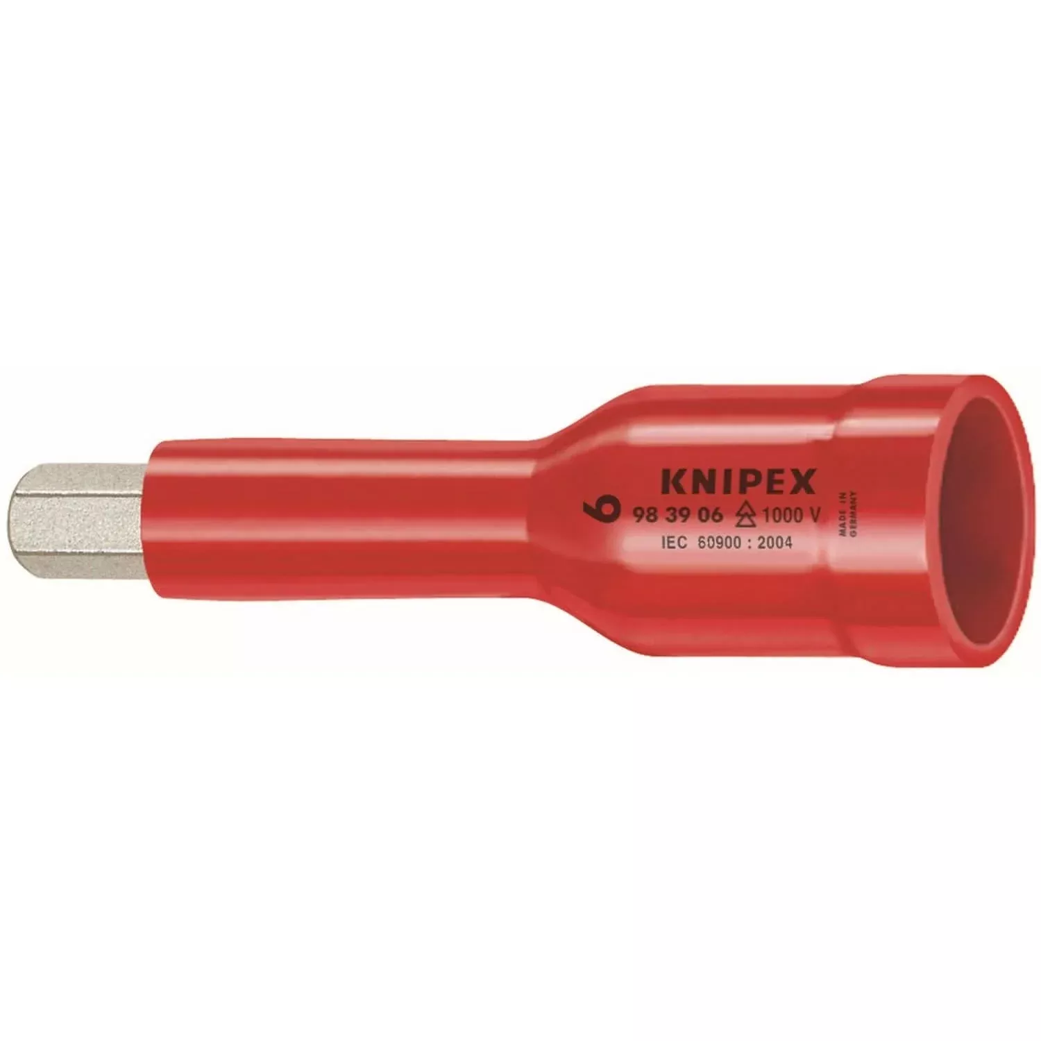 Knipex 98 49 06 Hex Socket, 1/2" Drive-1000V Insulated, 6 mm