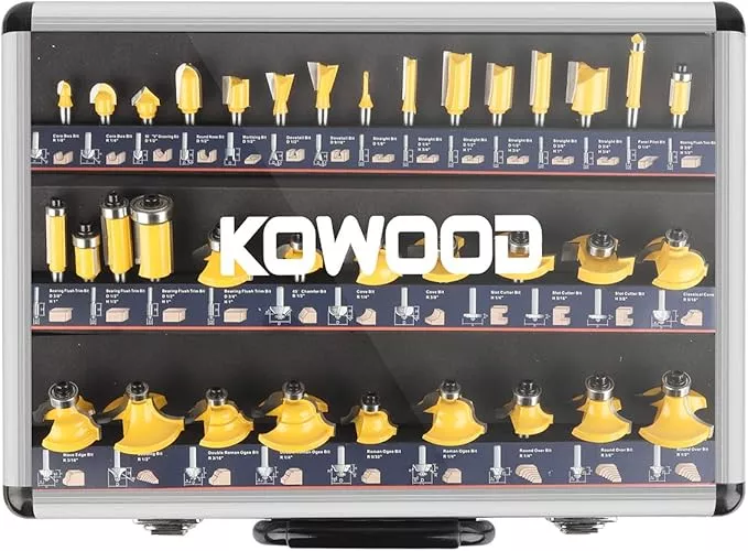 KOWOOD Router Bits Sets of 35B Pieces 1/4 Shank Router Bit Set T Shape Wood Milling Cutter