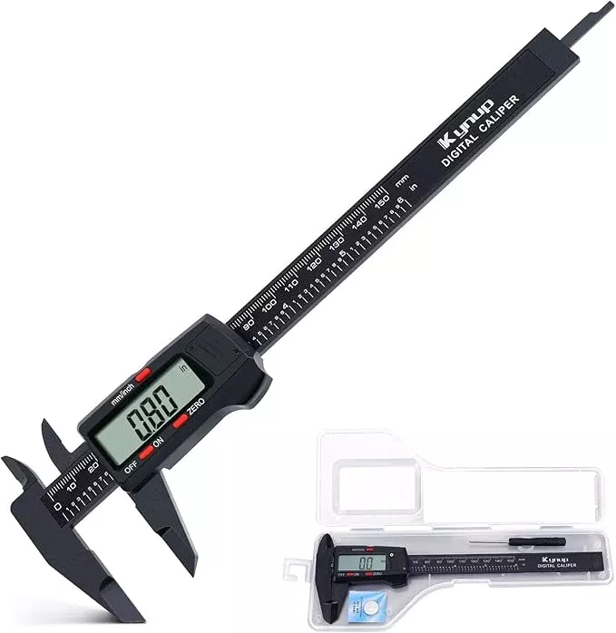 Kynup Vernier Dial Calipers, Digital Caliper Measuring Tool with LCD Screen, Electronic Micrometer Caliper with Auto-Off Feature, Inch and Millimeter Conversion(0-6")