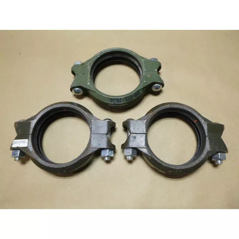 (Lot of 3) USGI Victaulic Style 75, 4-1/2 in. Grooved Coupling - Military Green