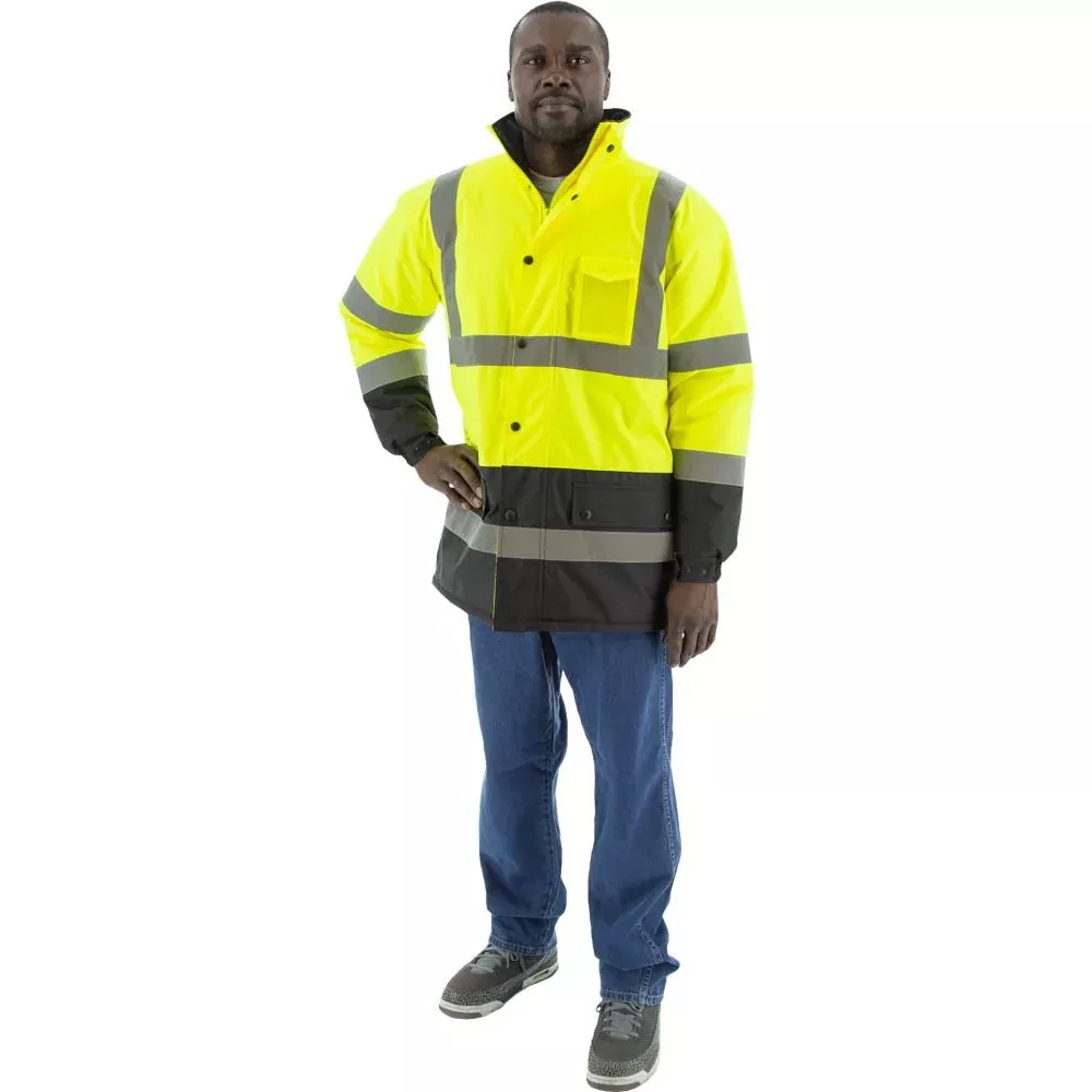 Majestic 75-1303 Hi-Viz Parka Fleece Lining ANSI Class 3