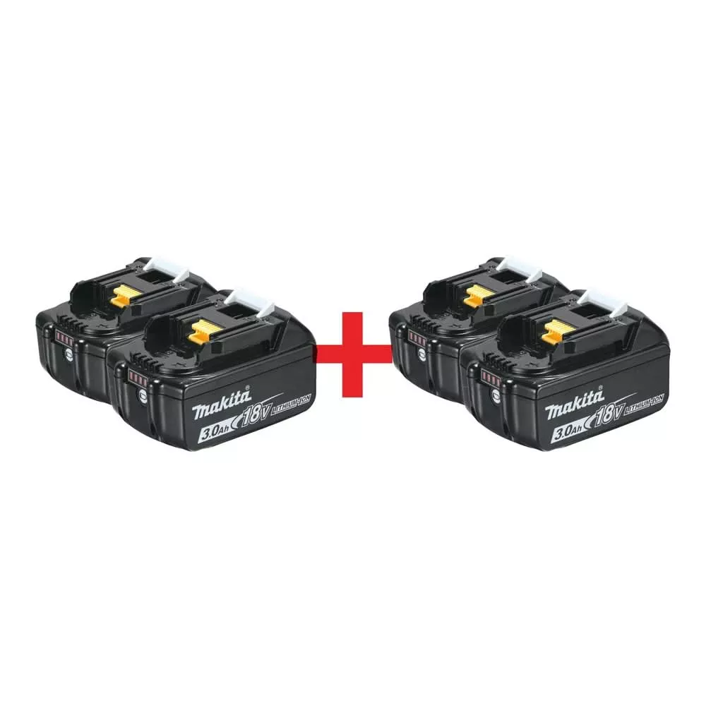 Makita 18V 3.0Ah Battery, 4-Pack