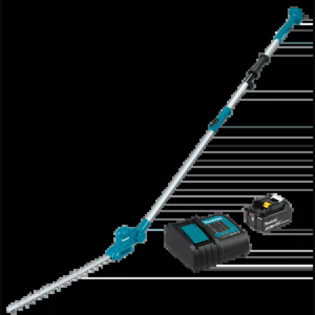 MAKITA 18V LXT 18" Telescoping Articulating Pole Hedge Trimmer Kit
