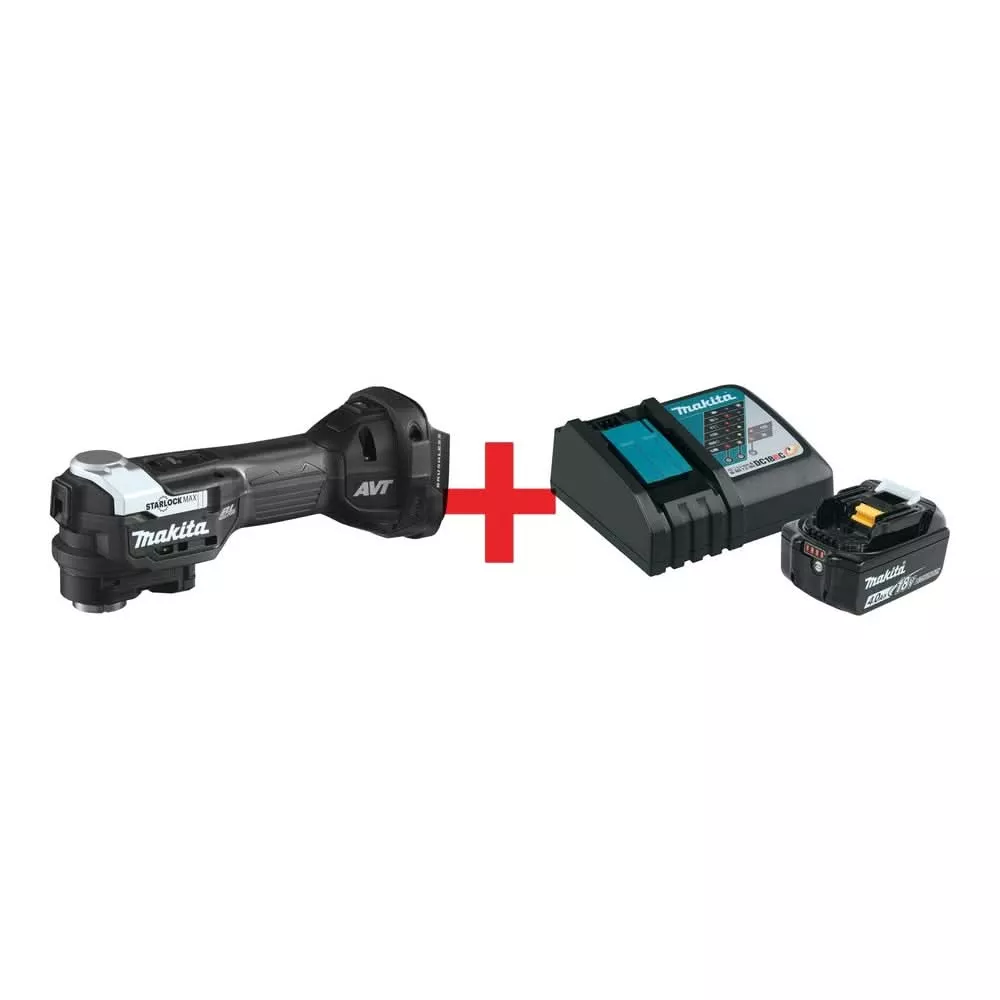 Makita 18V LXT Sub-Compact Brushless StarlockMax Multi-Tool with 18V 4.0Ah Battery & Charger Starter Pack
