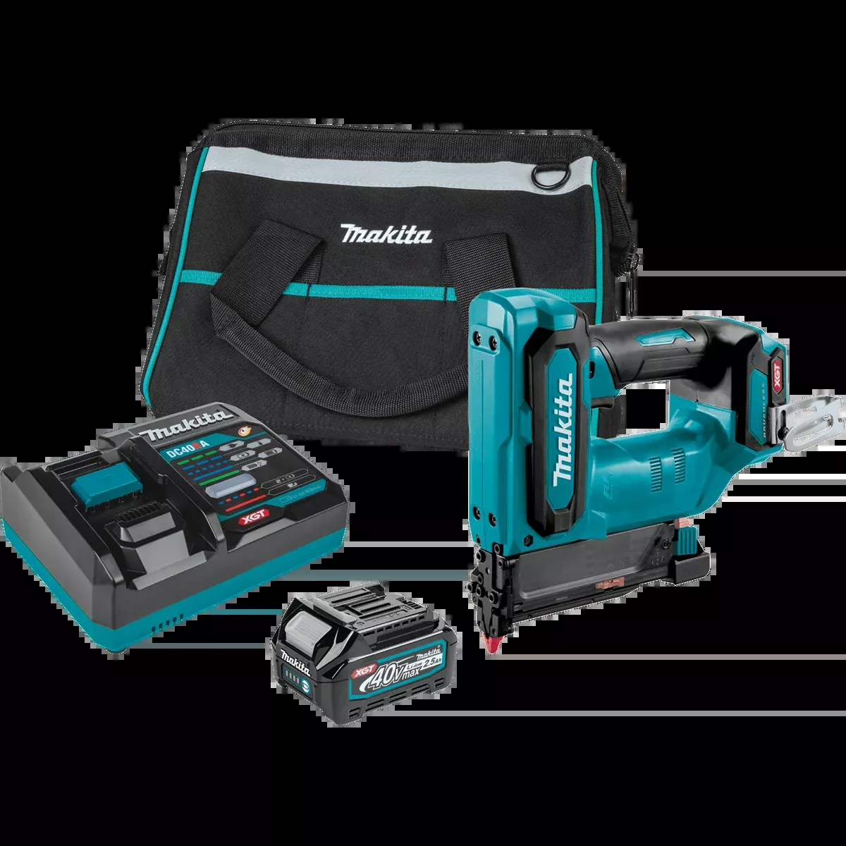 MAKITA 40V MAX XGT 23 Ga. Pin Nailer Kit