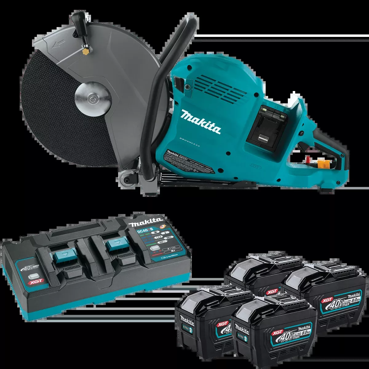 MAKITA 80V MAX (40V MAX X2) XGT 14" Power Cutter Kit w/ 4 Batteries