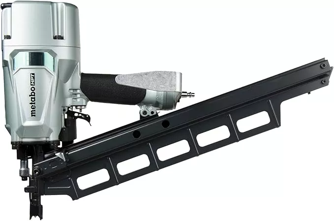 Metabo HPT Framing Nailer, Pro-Preferred Pneumatic Power Nailer & Framing Tool for Flooring, Roof Decking, Selectable Trigger & Rafter Hook, 21° 2" to 3-1/4" Plastic Collated Nails, NR83A5