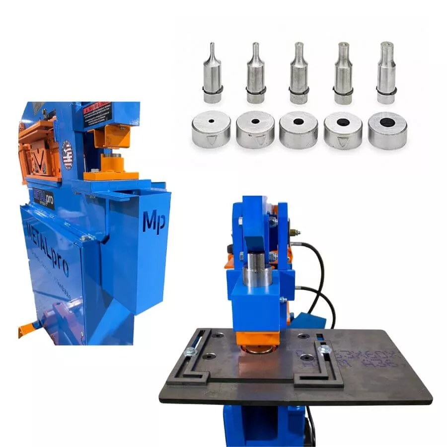 MetalPro 5pc Round Punch Kit 1/4" to 3/4" with Guide Table and Slug Catcher MP414045PSPSC
