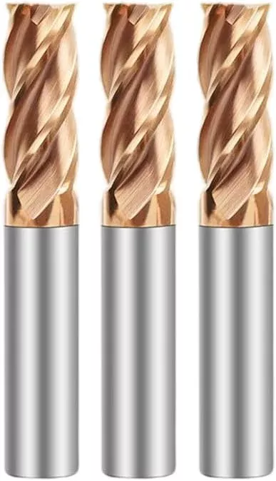 Metric Micrograin Carbide Square End Mill 4 Flute 1.5MM 3 PCS 【 ≈0.05905 inch】 HRC55° for Milling Alloy Steels Hardened Steel, Metal & More Mill Bits Sets for Professionals & DIYers