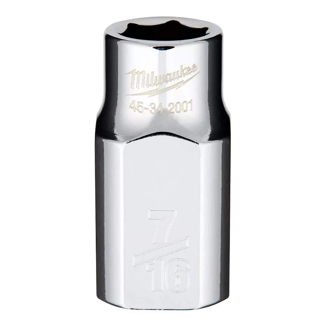 Milwaukee 1/2" Drive 7/16" Standard 6-Point Chrome Socket 45-34-2001