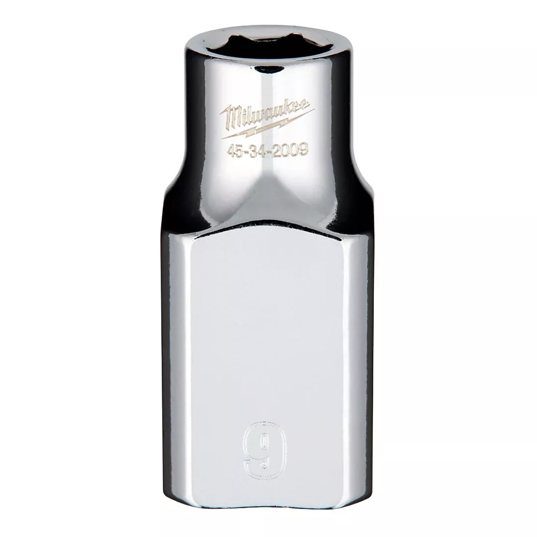 Milwaukee 1/2" Drive 9mm Standard 6-Point Chrome Socket 45-34-2009