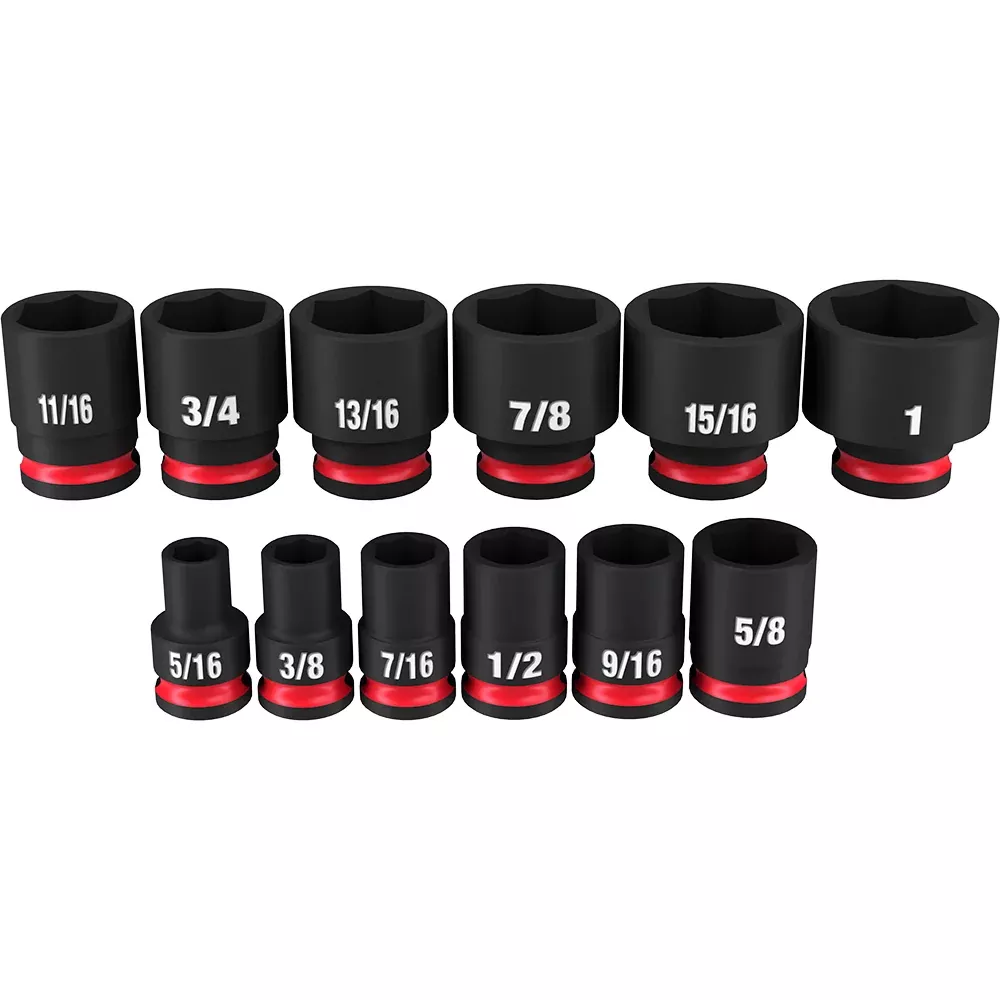 Milwaukee 12PC SHOCKWAVE™ Impact Duty 3/8" Drive SAE Standard 6 Point Socket Set