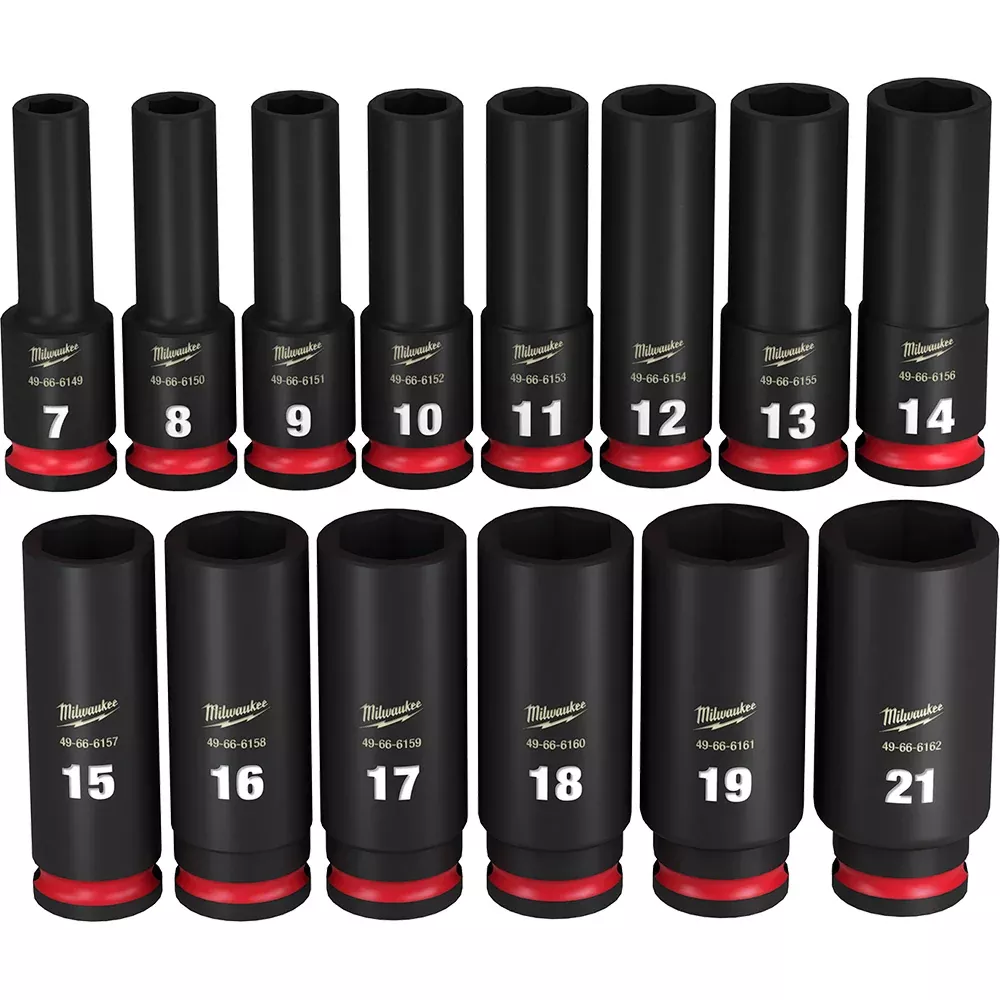 Milwaukee 14PC SHOCKWAVE™ Impact Duty 3/8" Drive Metric Deep 6 Point Socket Set