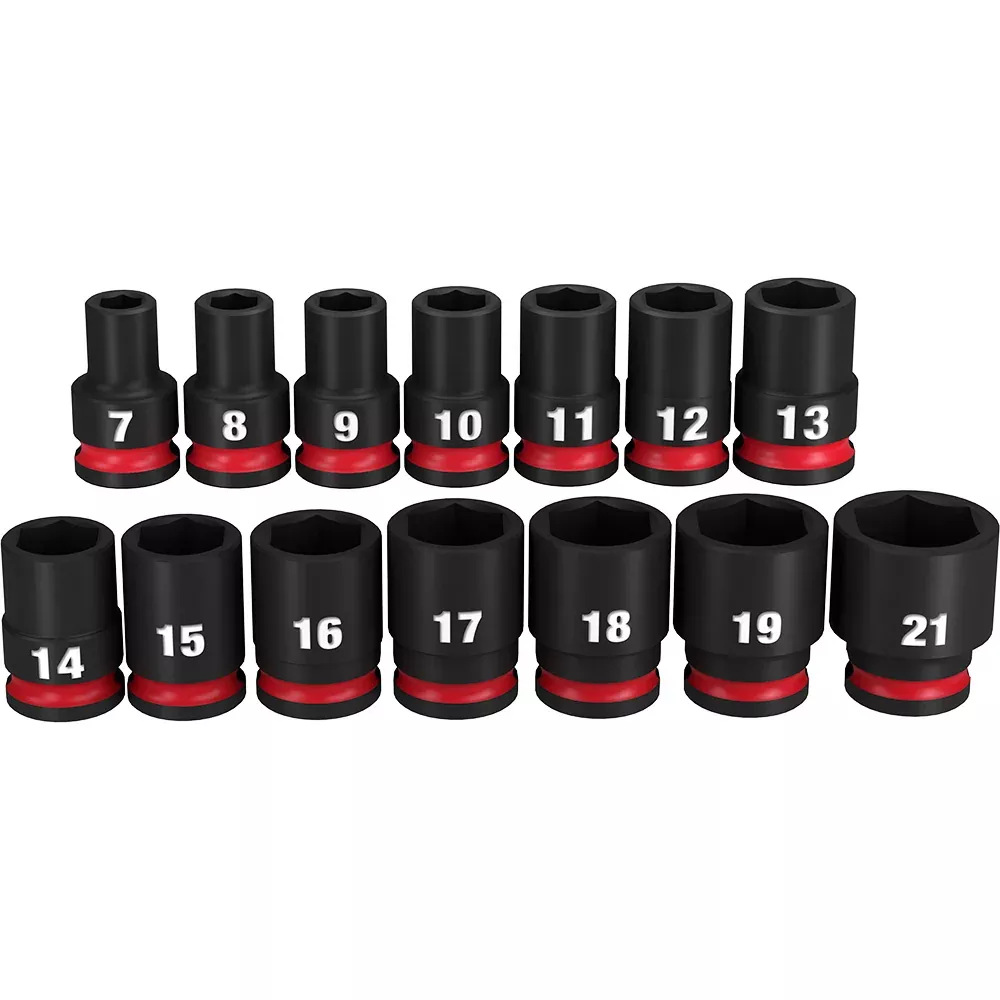 Milwaukee 14PC SHOCKWAVE™ Impact Duty 3/8" Drive Metric Standard 6 Point Socket Set