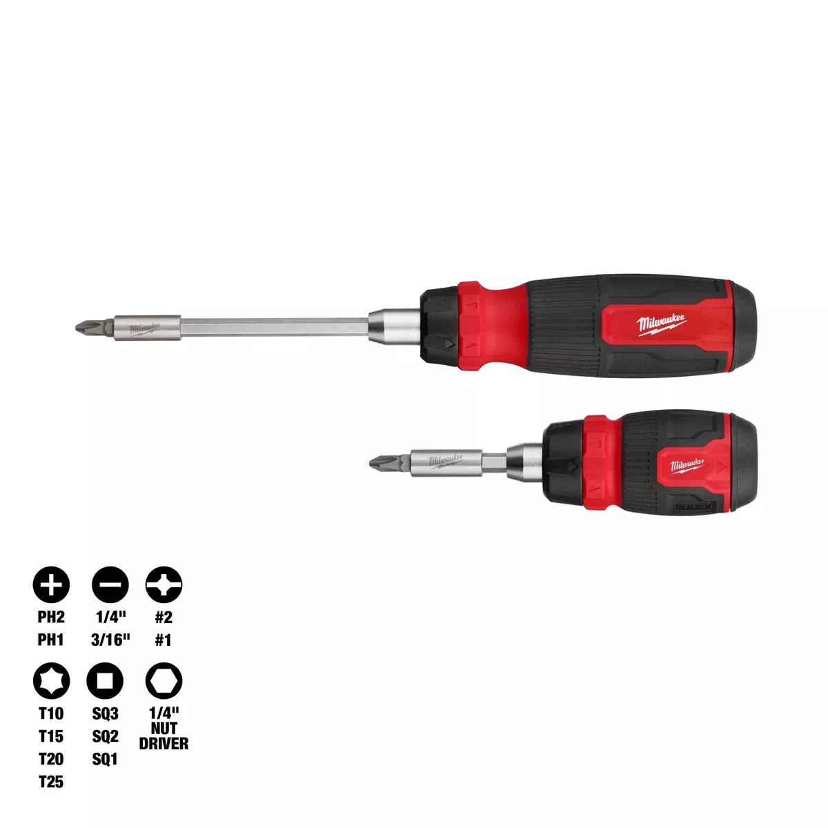 Milwaukee 2pc 14-in-1 Ratcheting Multi-Bit and 8-in-1 Ratcheting Compact Multi-bit Screwdriver Set