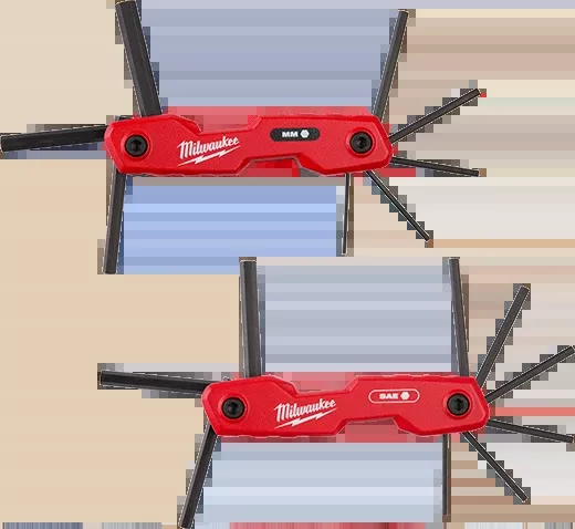 Milwaukee 2PC 17-Key Folding Hex Key Sets - SAE/Metric