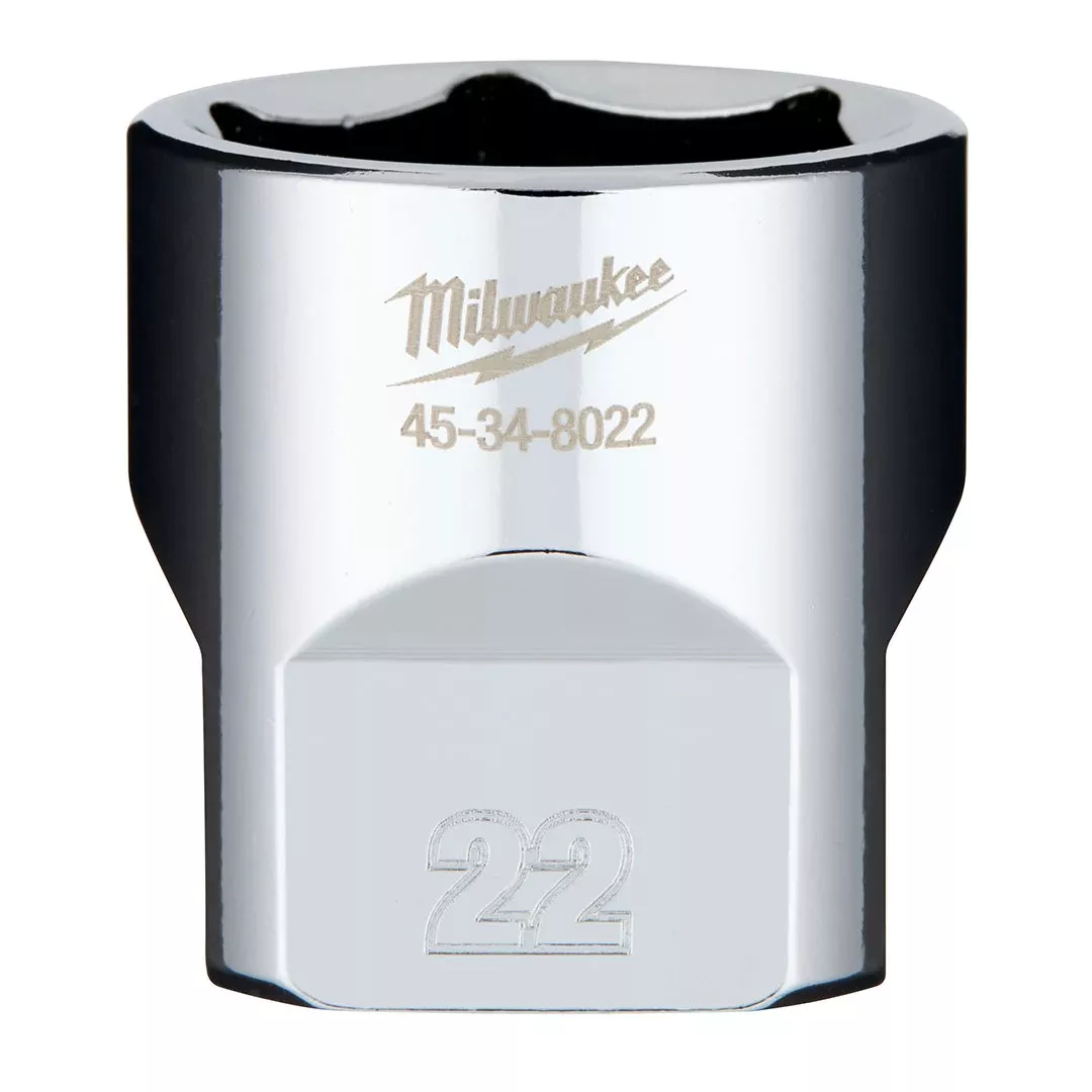 Milwaukee 3/8" Drive 22mm Standard 6-Point Chrome Socket 45-34-8022