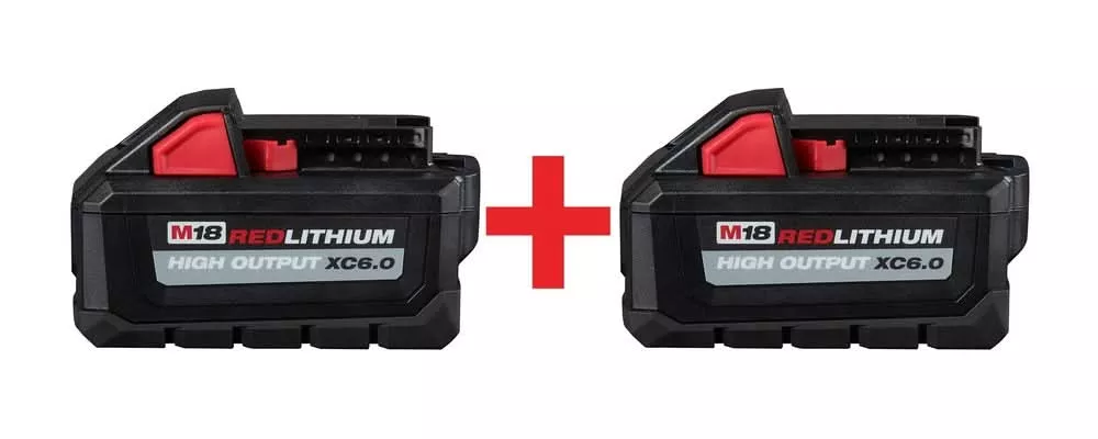 Milwaukee 48-11-1865 M18 REDLITHIUM HIGH OUTPUT XC 6.0Ah Battery, 2-Pack