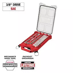 Milwaukee 48-22-9481 3/8" 28pc Ratchet and Socket Set in PACKOUT- SAE