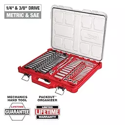 Milwaukee 48-22-9486 1/4" & 3/8"106pc Ratchet and Socket Set in PACKOUT- SAE & Metric