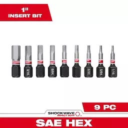Milwaukee 48-32-4616 9PC 1IN INSERT HEX BIT SET