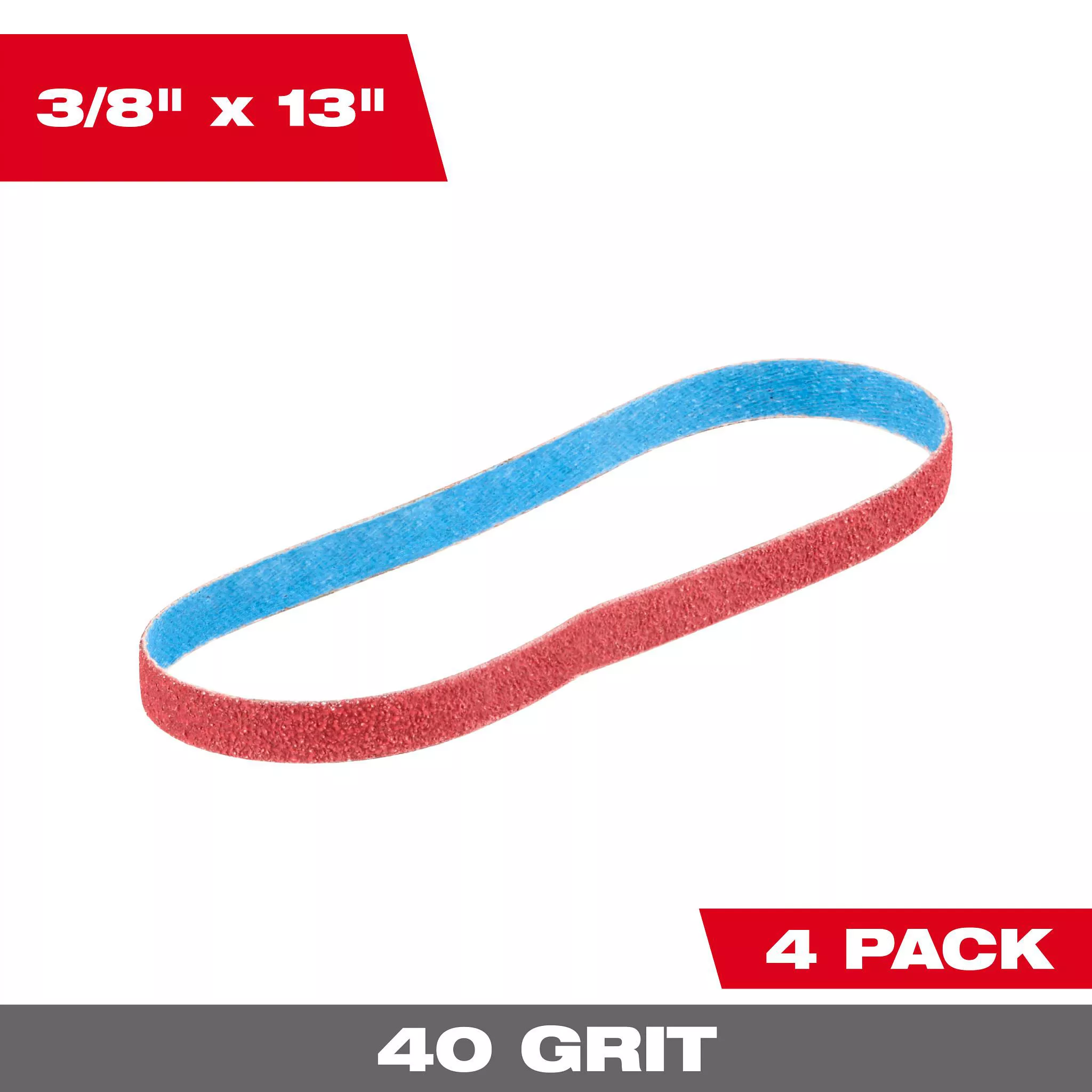 Milwaukee 48-80-7040 3/8" x 13" 40-Grit Bandfile Belts, 4-Pack