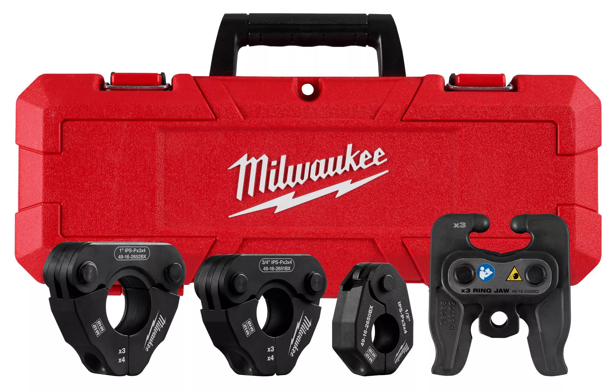 Milwaukee 49-16-2496X 1/2" - 1" IPS-P Pivoting Press Ring Kit for M12 FORCE LOGIC Press Tool