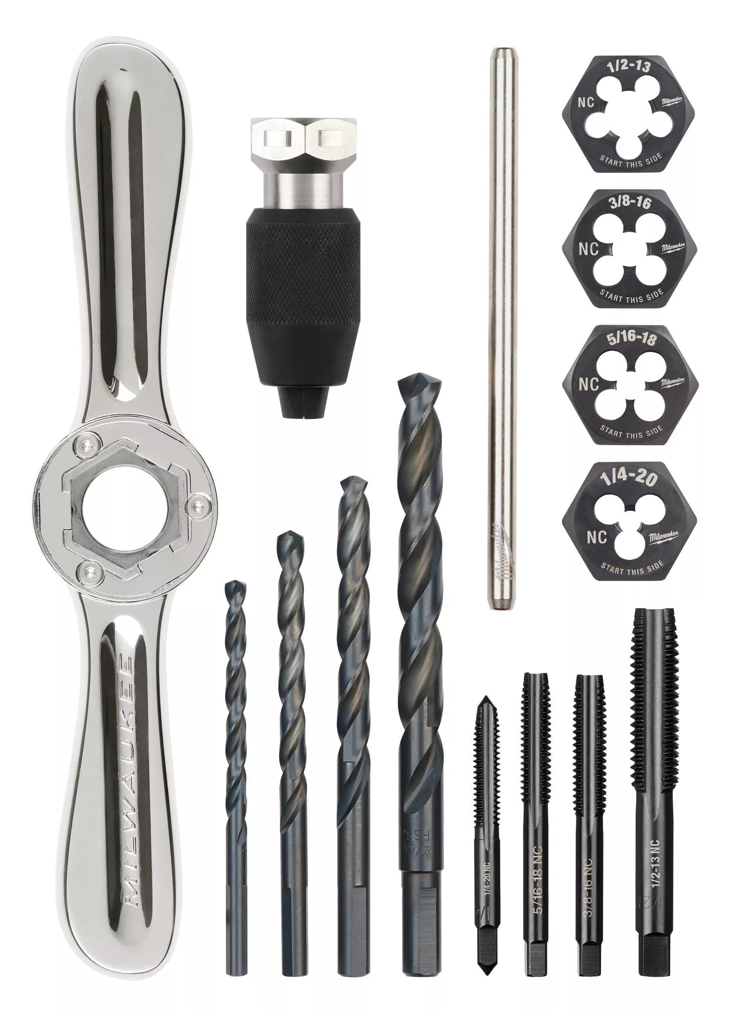 Milwaukee 49-22-5602 15PC SAE Tap and Die Set with Hex-LOK 2-in-1 Handle