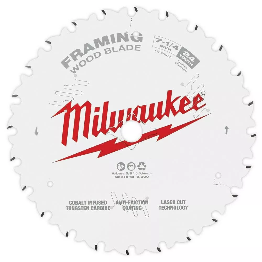 Milwaukee 7-1/4" 24T Framing Circular Saw Blade Contractor Pack (25 PK)