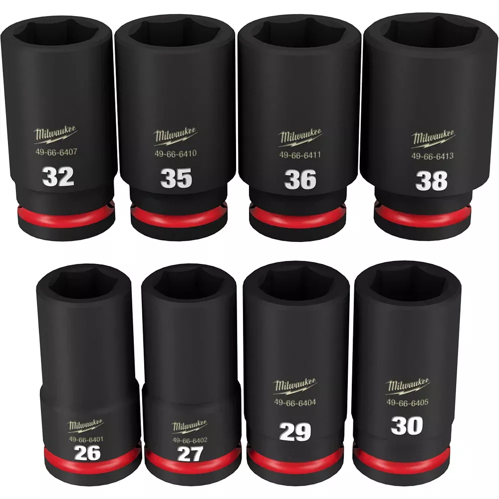 Milwaukee 8PC SHOCKWAVE™ Impact Duty 3/4" Drive Metric Deep 6 Point Socket Set